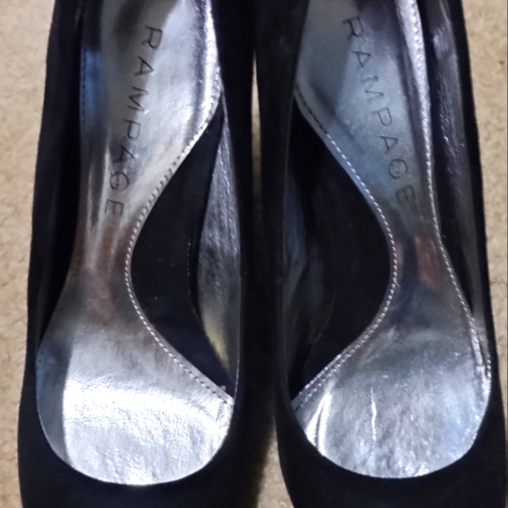 Rampage Black Suede High Heels 8M